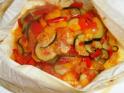 Papillotes de cabillaud aux courgettes tomatées