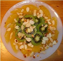 Carpaccio de kiwi à l'orange