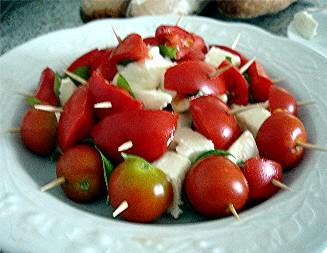 Mini brochette tomate mozzarella