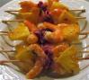 Mini brochettes crevette magret et ananas