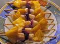 Mini brochettes petoncles magret ananas