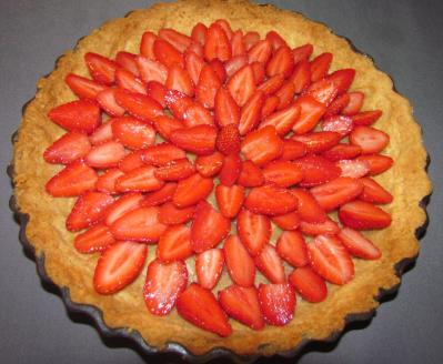 Tarte fraises compote p r